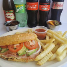 Torta combinada, Papas a la Francesa y Refresco